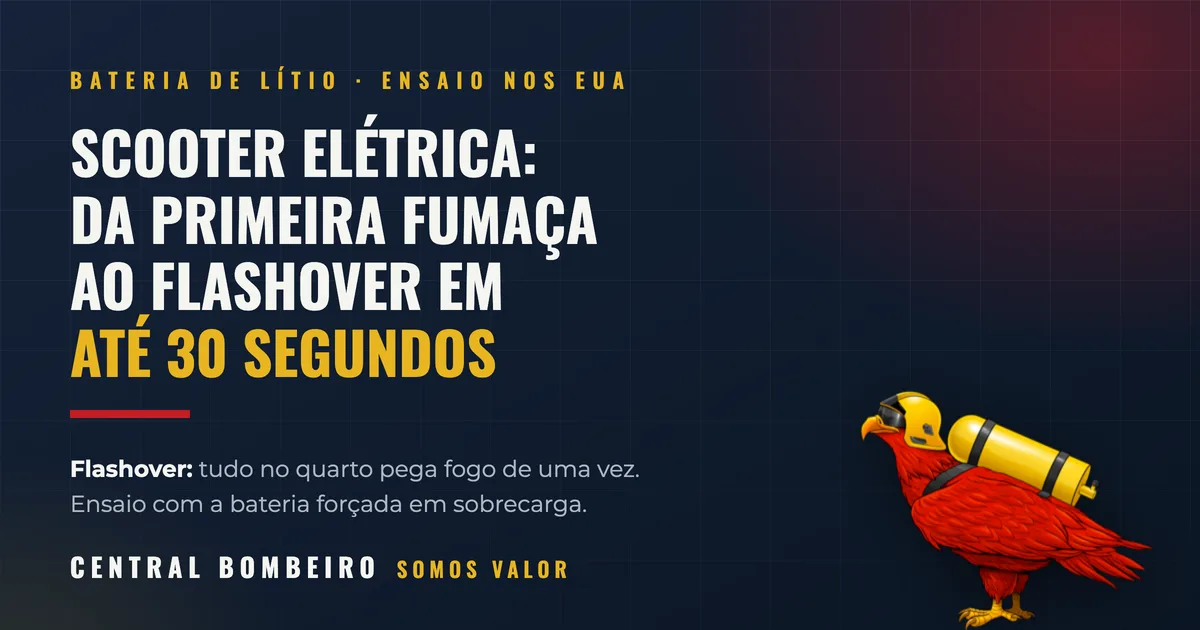 Bateria de scooter elétrica: flashover em 30 segundos