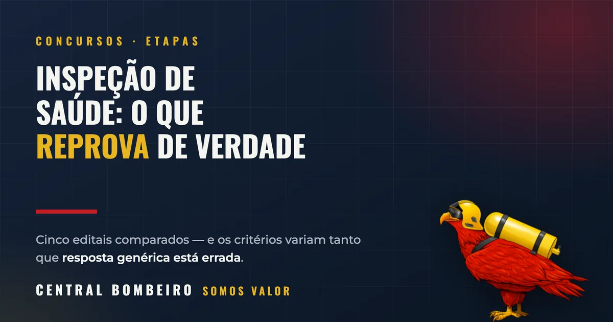 Inspeção de saúde do Bombeiro Militar: o que reprova de verdade, edital por edital