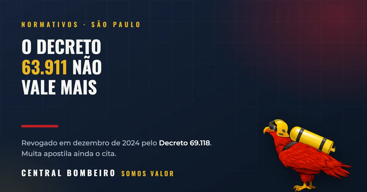 ITs do CBMSP: o Decreto 63.911 não vale mais
